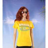 Shirts met vlag van Brazilie dames - thumbnail