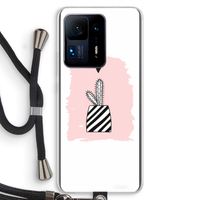 Zwart-wit cactus: Xiaomi Mi Mix 4 Transparant Hoesje met koord