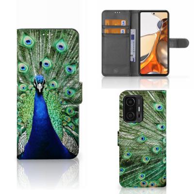 Xiaomi 11T | 11T Pro | Telefoonhoesje | Met pasjeshouder | Pauw