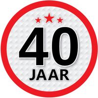 40 jaar leeftijd sticker rond 15 cm verjaardag versiering