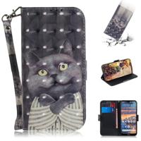 3D gekleurde tekening knuffel Cat patroon horizontale Flip lederen case voor Nokia 4 2 met houder & card slots & portemonnee 3D gekleurde tekening knuffel Cat patroon horizontale Flip lederen case voor Nokia 4 2 met houder & card slots & portemonnee