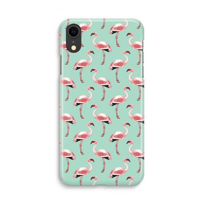 Flamingoprint groen: iPhone XR Volledig Geprint Hoesje