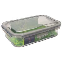 1x Voorraad/vershoudbakjes 1,2 liter transparant/grijs plastic 24 x 15 cm