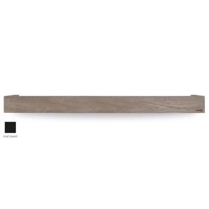 Looox Wooden Shelf BoX 120 cm, massief eiken, old grey, bodemplaat mat zwart
