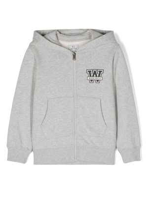 Woolrich Kids hoodie en coton à logo imprimé - Gris