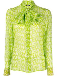 Versace blouse à col lavallière - Vert