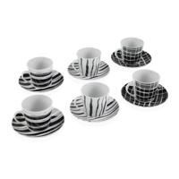 Set van Kopje met Schotel Versa Zwart Porselein