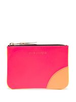 Comme Des Garçons Wallet portefeuille zippé colour block - Rose