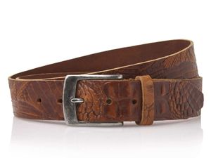 Timbelt Leren Riem 4 cm Croco Cognac