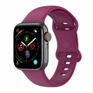 Siliconen sportbandje - Wijnrood - Maat: M/L - Geschikt voor Apple Watch 38mm / 40mm / 41mm