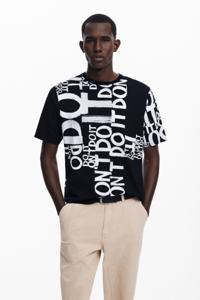 T-shirt met woordprint - BLACK - M