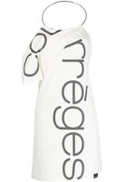 Courrèges logo-print one-shoulder dress - Blanc - thumbnail