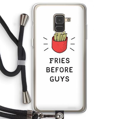 Fries before guys: Samsung Galaxy A8 (2018) Transparant Hoesje met koord