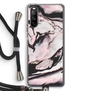 Roze stroom: Sony Sony Xperia 10 III Transparant Hoesje met koord