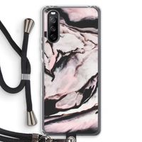 Roze stroom: Sony Sony Xperia 10 III Transparant Hoesje met koord