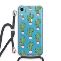 Cactus Lover: iPhone XR Transparant Hoesje met koord