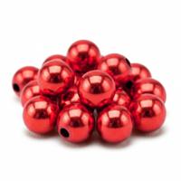 Glans deco kralen - Acryl - Sieraden maken - rood - 360x stuks - Dia 10 mm - reigkralen