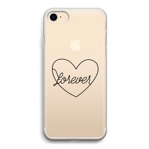 Forever heart black: iPhone 7 Transparant Hoesje