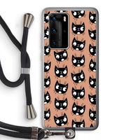 Kat: Huawei P40 Pro Transparant Hoesje met koord Kat: Huawei P40 Pro Transparant Hoesje met koord
