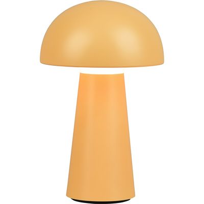 LED Tafellamp - Tafelverlichting - Trion Lenio - 2W - Warm Wit 3000K - Dimbaar - USB Oplaadbaar - Spatwaterdicht IP44 - Rond - Mat Oranje - Kunststof