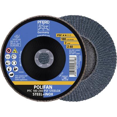PFERD TOOLS 67764185 Z Psf Steelox Lamellenschijf Diameter 180 mm Boordiameter 22.23 mm 10 stuk(s)