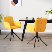 Eetkamerstoelen draaibaar 2 st fluweel geel Eetkamerstoelen draaibaar 2 st fluweel geel