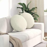 VidaXL Zitkussens 2 stuks crème ø 40 x 13 cm fluweel