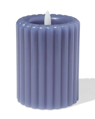 HEMA Led Kaars ⌀7.5x10cm Ribbel Blauw (blauw)