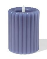 HEMA Led Kaars ⌀7.5x10cm Ribbel Blauw (blauw)