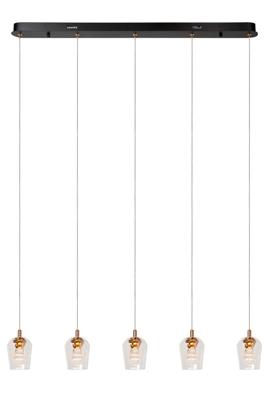 Lucide BERLIANE - Hanglamp - LED Dimb. - 5x4W 2700K - Met vervangbare LED-module - Transparant | Essential