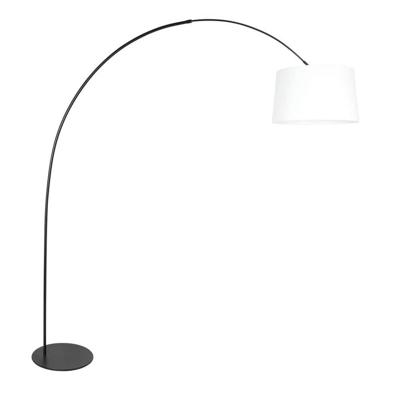 Steinhauer VloerlampCurve zwart met witte kap Ø 48cm - 4256ZW