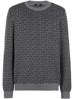 Balmain pull à motif monogrammé - Gris Balmain pull à motif monogrammé - Gris