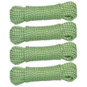 AMIG Paracord touw - 4x - 20 meter - D4mm - 100kg - PP/PE - lichtgroen/wit