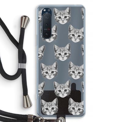 Kitten: Sony Xperia 5 II Transparant Hoesje met koord
