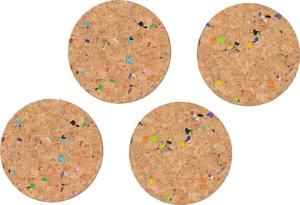 HEMA Onderzetters Ø 9.5 Cm Kurk Recycled Terrazzo - 4 Stuks (terra)