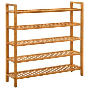VidaXL Schoenenrek met 5 schappen 100x27x100 cm massief eikenhout