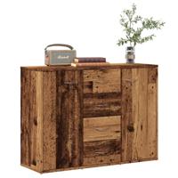 Dressoir 88x30x64 cm bewerkt hout oud houtkleurig