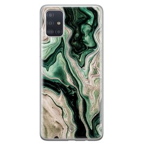 Samsung Galaxy A71 siliconen hoesje - Green waves