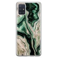 Samsung Galaxy A71 siliconen hoesje - Green waves