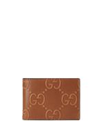 Gucci portefeuille pliant à logo GG embossé - Marron