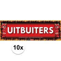 10x Sticky Devil stickers tekst Uitbuiters