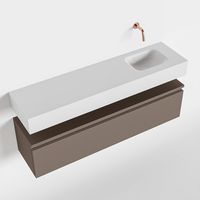 Toiletmeubel Mondiaz Andor | 120 cm | Meubelkleur Smoke | Lex vrijhangend wastafel Talc Rechts | Zonder kraangat