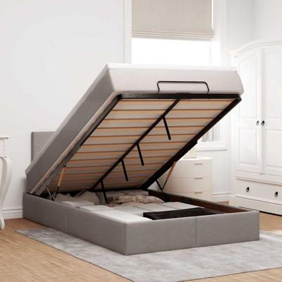 Ottoman bed met matras en LED's 120x200cm stof taupe