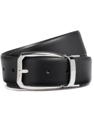 Zegna ceinture réversible à logo gravé - Noir
