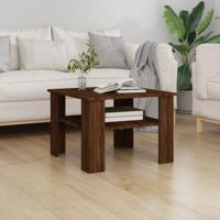 Salontafel 60x60x42 cm bewerkt hout bruin eikenkleur - thumbnail