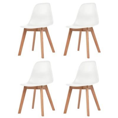 Eetkamerstoelen 4 st kunststof wit