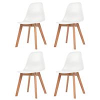 Eetkamerstoelen 4 st kunststof wit