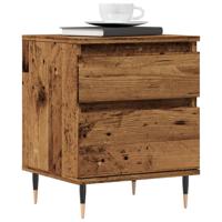 Nachtkastjes 2 st 40x35x50 cm bewerkt hout oud houtkleurig