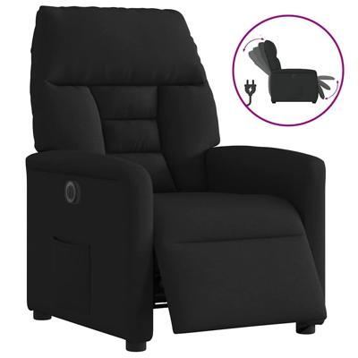 Fauteuil verstelbaar elektrisch stof zwart