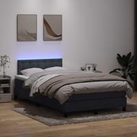 Boxspring met matras en LED fluweel donkergrijs 120x220 cm
